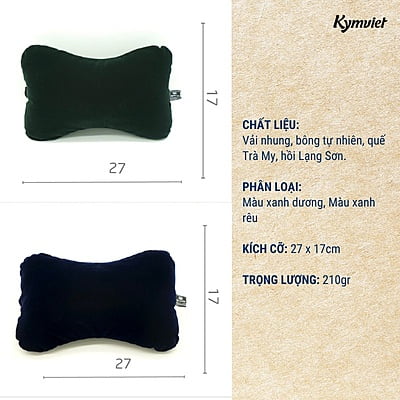Gối Tựa Đầu Ô Tô, Xe Hơi KYMVIET Vải Nhung Handmade Gối Tựa Đầu Ô Tô, Xe Hơi KYMVIET Vải Nhung Handmade