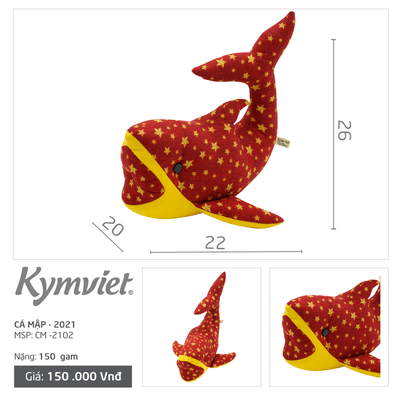 Đồ Chơi Nhồi Bông Hình Cá Mập Kymviet 100% Handmade Cotton [CM-2102]