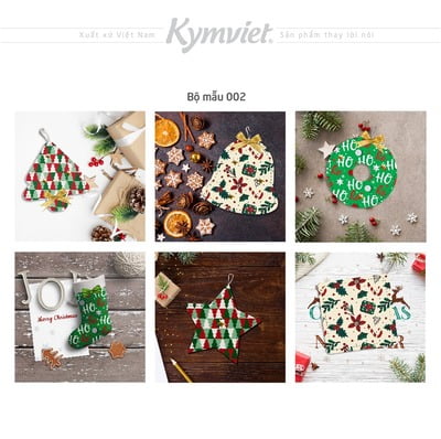 Set 6 Phụ Kiện Trang Trí Giáng Sinh KYMVIET Chất Liệu Vải In Họa Tiết 100% Handmade Set 6 Phụ Kiện Trang Trí Giáng Sinh KYMVIET Chất Liệu Vải In Họa Tiết 100% Handmade