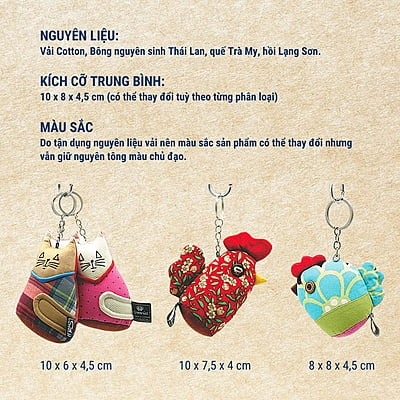 Móc Khoá Thú Bông KYMVIET 100% Handmade Bền Đẹp, Xinh Xắn, Thiết Kế Độc Đáo