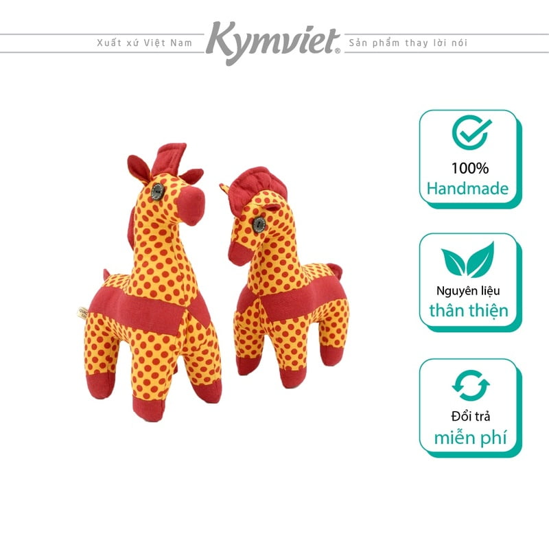 Ngựa Nhồi Bông Tiểu Mã Hoa KYMVIET Vải Cotton Ngựa Nhồi Bông Tiểu Mã Hoa KYMVIET Vải Cotton
