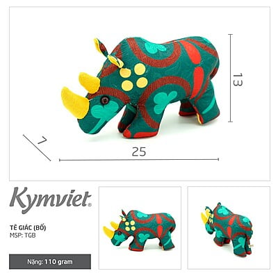 Tê Giác Bố Nhồi Bông KYMVIET Vải Cotton Handmade Tê Giác Bố Nhồi Bông KYMVIET Vải Cotton Handmade
