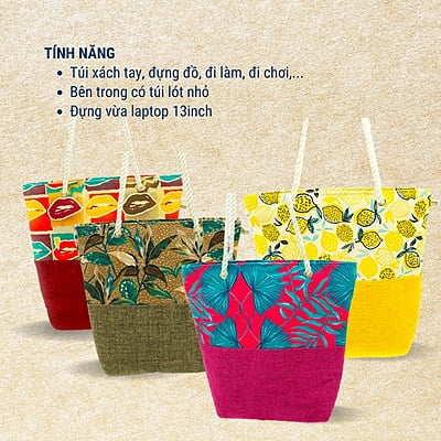 Túi Tote Vải KYMVIET Chất Liệu Canvas Đay Handmade Túi Tote Vải KYMVIET Chất Liệu Canvas Đay Handmade