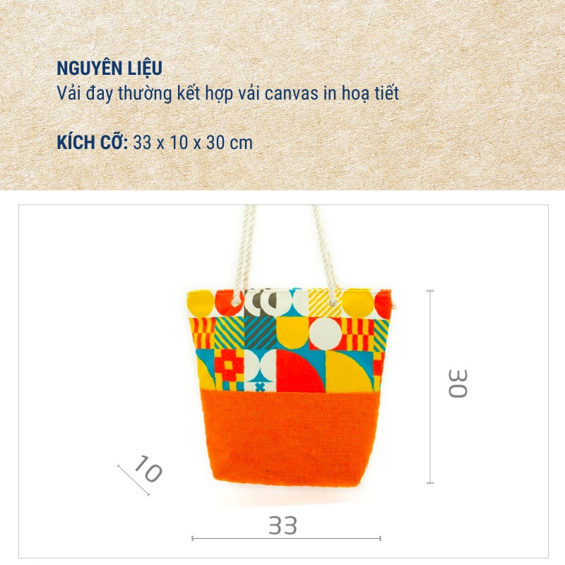 Túi Tote Vải KYMVIET Chất Liệu Canvas Đay Handmade