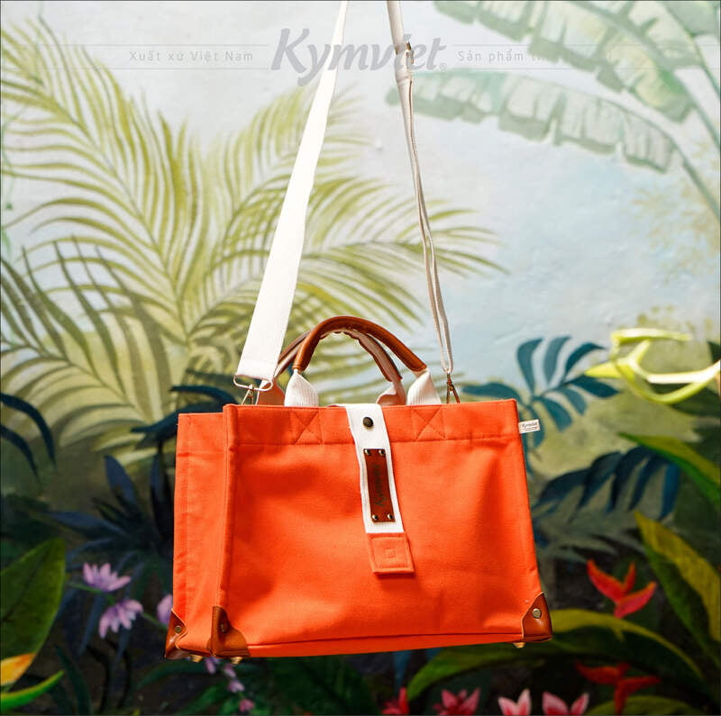 Túi Vải Canvas Đeo Chéo Khắc Tên Riêng Kymviet Đựng Đồ Đa Năng, Thiết Kế Thời Trang 100% Handmade [CVTV-001]