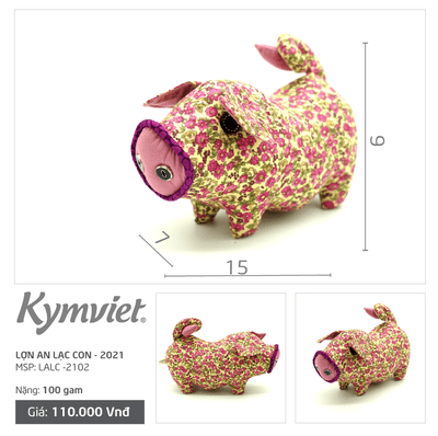 Đồ Chơi Nhồi Bông Hình Lợn An Lạc Con Kymviet 100% Handmade Cotton [LALC-2102]