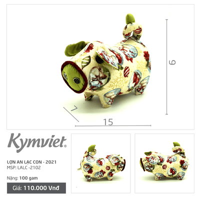 Đồ Chơi Nhồi Bông Hình Lợn An Lạc Con Kymviet 100% Handmade Cotton [LALC-2102]