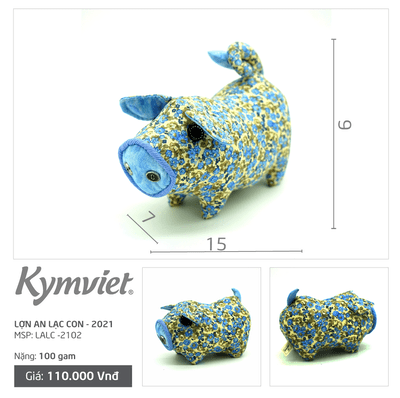 Đồ Chơi Nhồi Bông Hình Lợn An Lạc Con Kymviet 100% Handmade Cotton [LALC-2102]