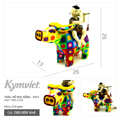 Bộ Trâu Bố & Mục Đồng KYMVIET 100% Cotton Thủ Công [TMĐ-2102]