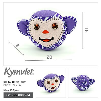 Khỉ Tài Trí KYMVIET Vải Cotton Handmade Khỉ Tài Trí KYMVIET Vải Cotton Handmade