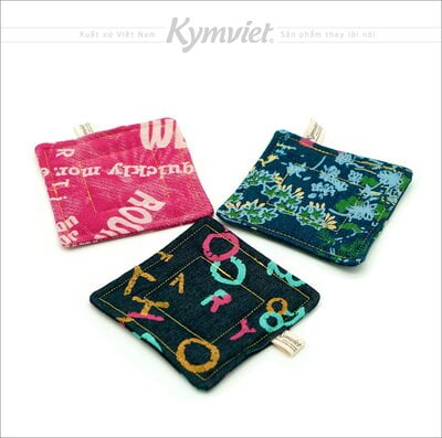 Miếng Lót Cốc, Lót Ly KYMVIET Chất Liệu Vải Bò In Họa Tiết 100% Handmade, Thấm Hút Tốt Miếng Lót Cốc, Lót Ly KYMVIET Chất Liệu Vải Bò In Họa Tiết 100% Handmade, Thấm Hút Tốt