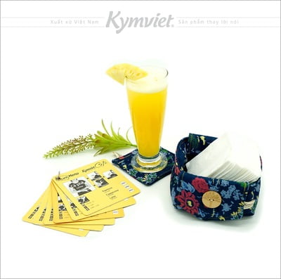 Miếng Lót Cốc, Lót Ly KYMVIET Chất Liệu Vải Bò In Họa Tiết 100% Handmade, Thấm Hút Tốt Miếng Lót Cốc, Lót Ly KYMVIET Chất Liệu Vải Bò In Họa Tiết 100% Handmade, Thấm Hút Tốt