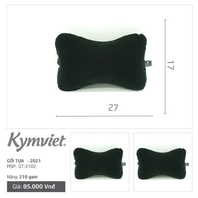 Gối Tựa Đầu Ô Tô, Xe Hơi Cao Cấp KYMVIET Vải Nhung Mềm Mại Chống Mỏi Vai, Gáy 100% Handmade [GT-2102]